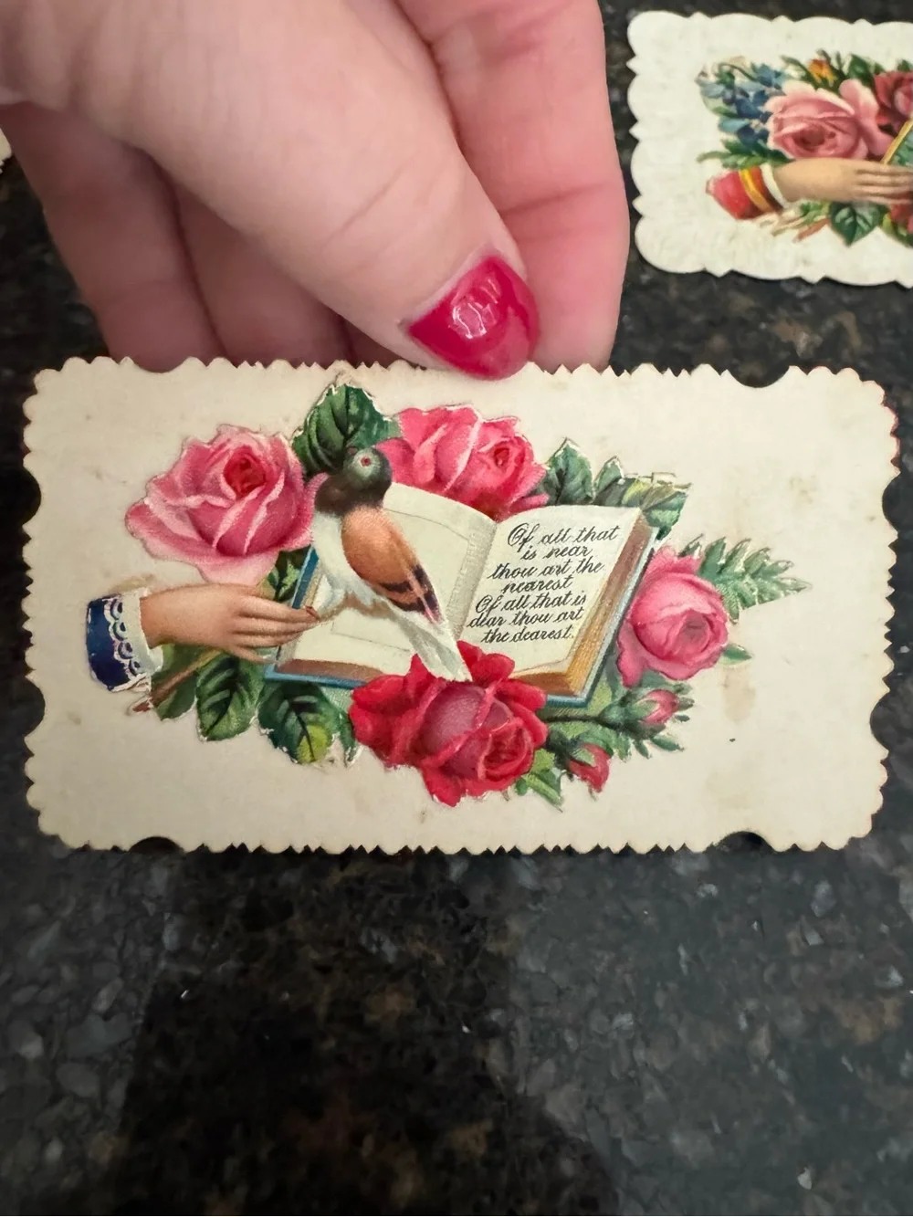7 Antique Victorian 1893 Chicago Worlds Fair Die Cut Friendship Calling Cards